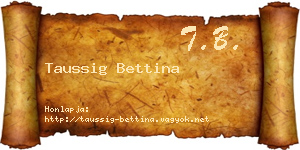 Taussig Bettina névjegykártya